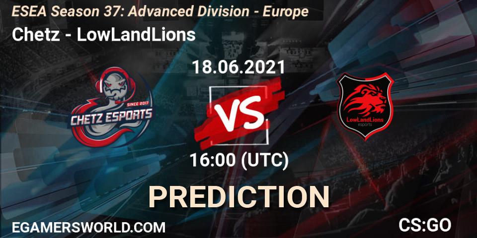 Pronóstico Chetz - LowLandLions. 18.06.21, CS2 (CS:GO), ESEA Season 37: Advanced Division - Europe