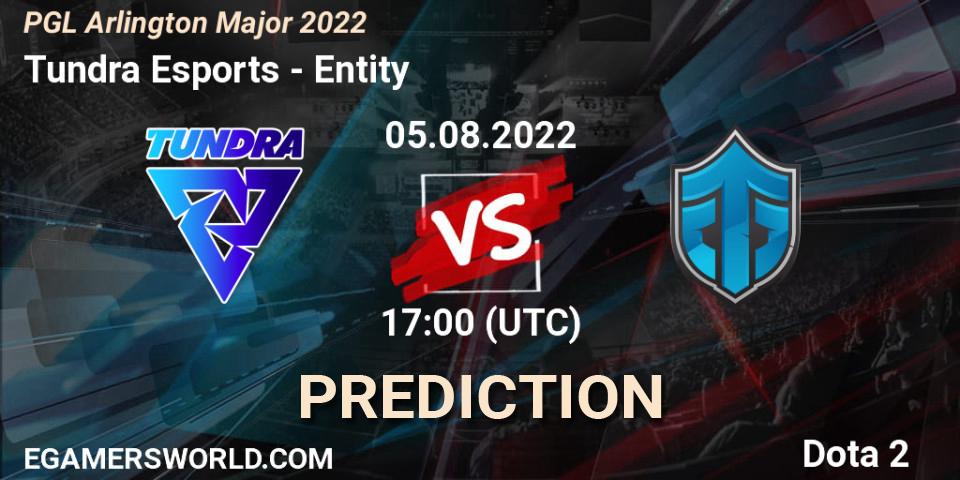 Pronóstico Tundra Esports - Entity. 05.08.2022 at 17:09, Dota 2, PGL Arlington Major 2022 - Group Stage