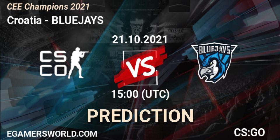 Pronóstico Croatia - BLUEJAYS. 21.10.2021 at 15:00, Counter-Strike (CS2), CEE Champions 2021