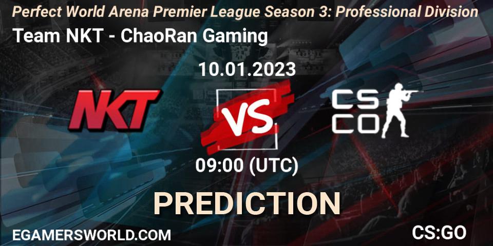 Pronóstico Team NKT - ChaoRan Gaming. 13.01.2023 at 09:00, Counter-Strike (CS2), Perfect World Arena Premier League Season 3: Professional Division