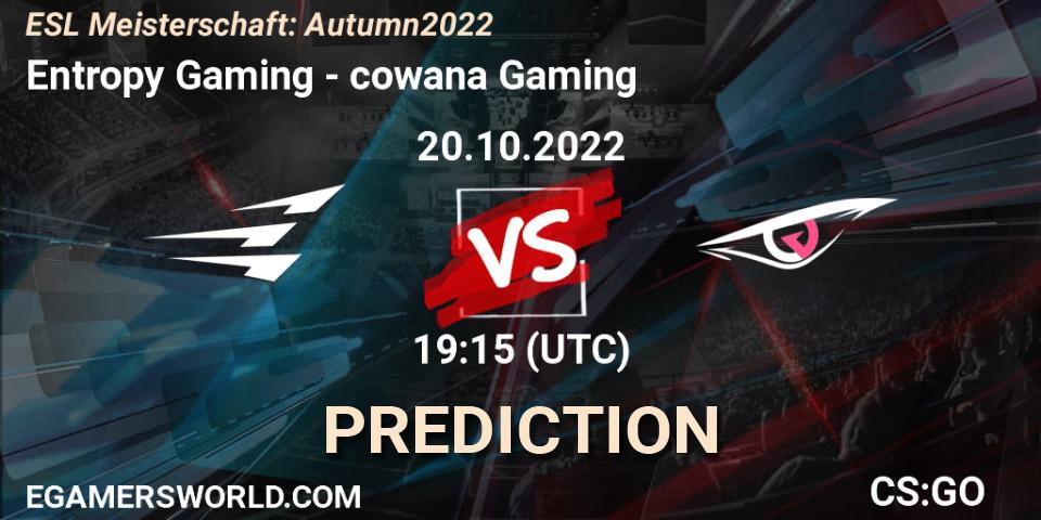 Pronóstico Entropy Gaming - cowana Gaming. 20.10.22, CS2 (CS:GO), ESL Meisterschaft: Autumn 2022