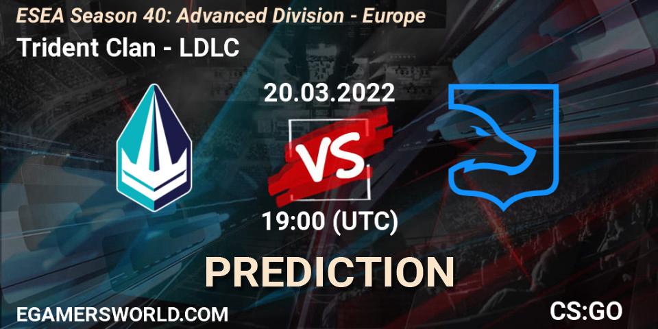 Pronóstico Trident Clan - LDLC. 20.03.2022 at 19:00, Counter-Strike (CS2), ESEA Season 40: Advanced Division - Europe