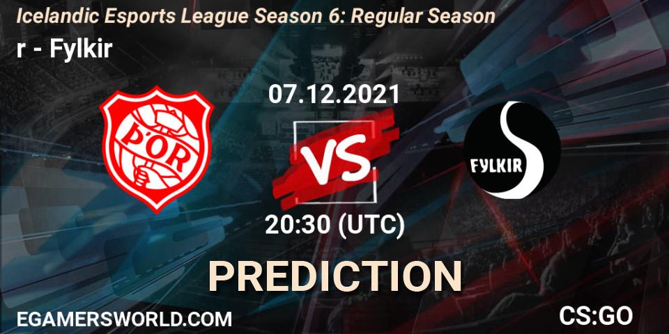 Pronóstico Þór - Fylkir. 07.12.2021 at 20:30, Counter-Strike (CS2), Icelandic Esports League Season 6: Regular Season