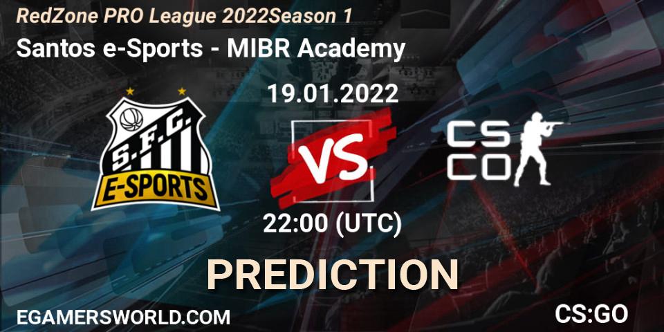 Pronóstico Santos e-Sports - MIBR Academy. 21.01.22, CS2 (CS:GO), RedZone PRO League 2022 Season 1