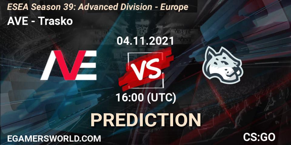 Pronóstico AVE - Trasko. 04.11.2021 at 16:00, Counter-Strike (CS2), ESEA Season 39: Advanced Division - Europe