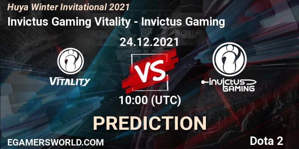 Pronóstico Invictus Gaming Vitality - Invictus Gaming. 24.12.2021 at 10:50, Dota 2, Huya Winter Invitational 2021