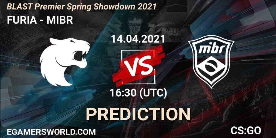 Pronóstico FURIA - MIBR. 14.04.2021 at 16:05, Counter-Strike (CS2), BLAST Premier Spring Showdown 2021
