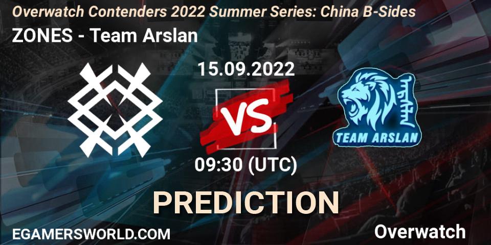 Pronóstico ZONES - Team Arslan. 15.09.22, Overwatch, Overwatch Contenders 2022 Summer Series: China B-Sides