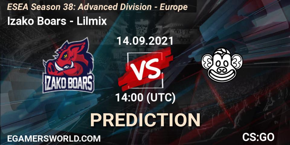 Pronóstico Izako Boars - Lilmix. 14.09.2021 at 14:00, Counter-Strike (CS2), ESEA Season 38: Advanced Division - Europe