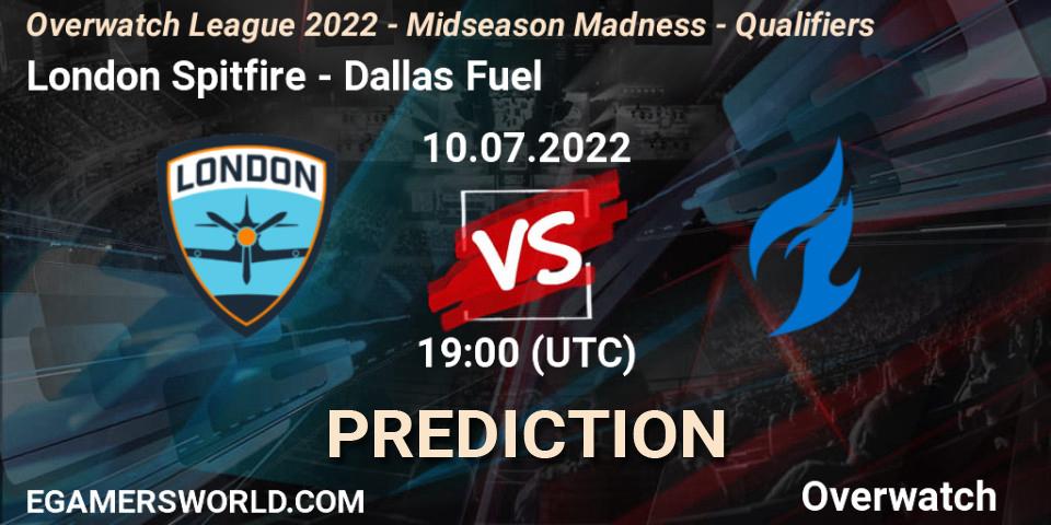 Pronóstico London Spitfire - Dallas Fuel. 10.07.22, Overwatch, Overwatch League 2022 - Midseason Madness - Qualifiers