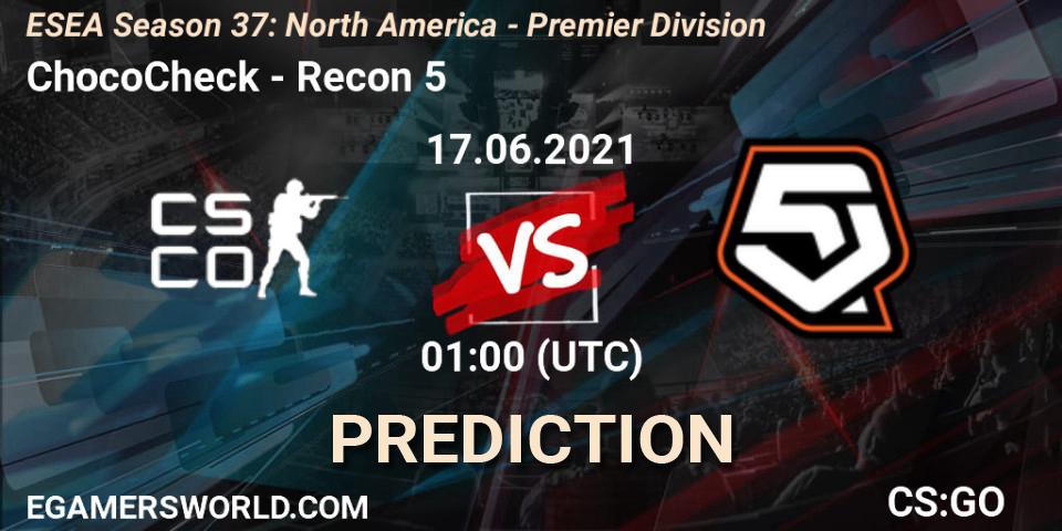 Pronóstico ChocoCheck - Recon 5. 17.06.2021 at 01:00, Counter-Strike (CS2), ESEA Season 37: North America - Premier Division