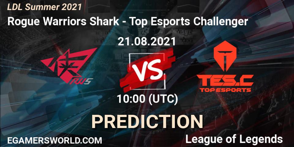 Pronóstico Rogue Warriors Shark - Top Esports Challenger. 21.08.21, LoL, LDL Summer 2021