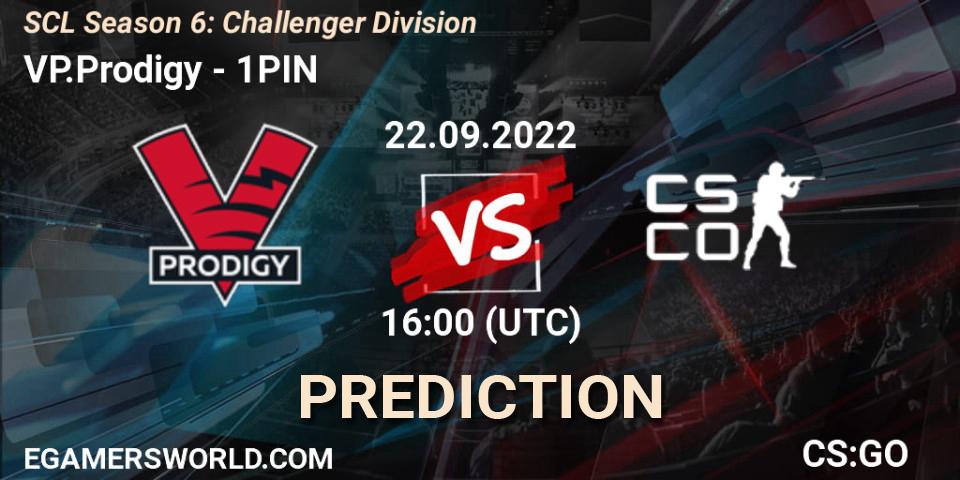 Pronóstico VP.Prodigy - 1PIN. 22.09.2022 at 16:00, Counter-Strike (CS2), SCL Season 6: Challenger Division