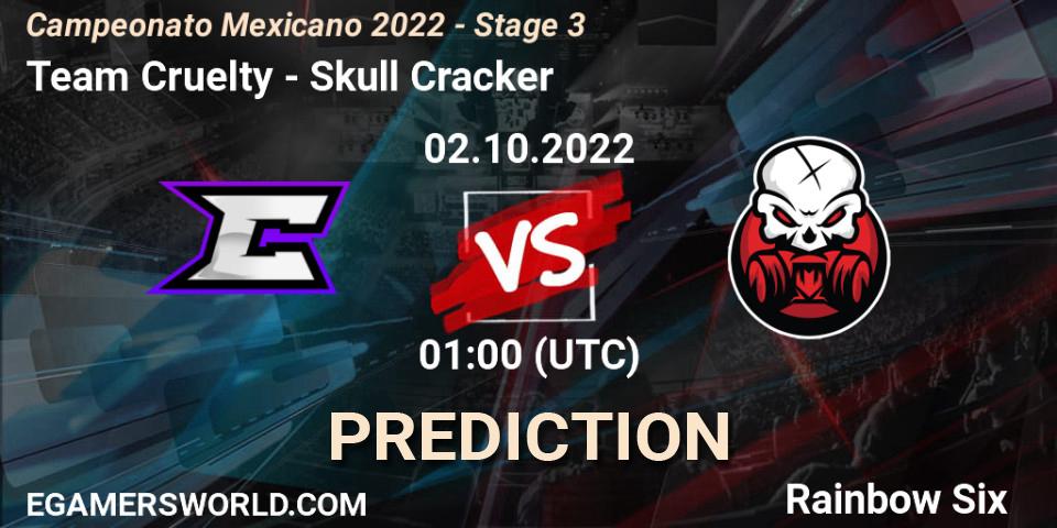 Pronóstico Team Cruelty - Skull Cracker. 02.10.2022 at 01:00, Rainbow Six, Campeonato Mexicano 2022 - Stage 3