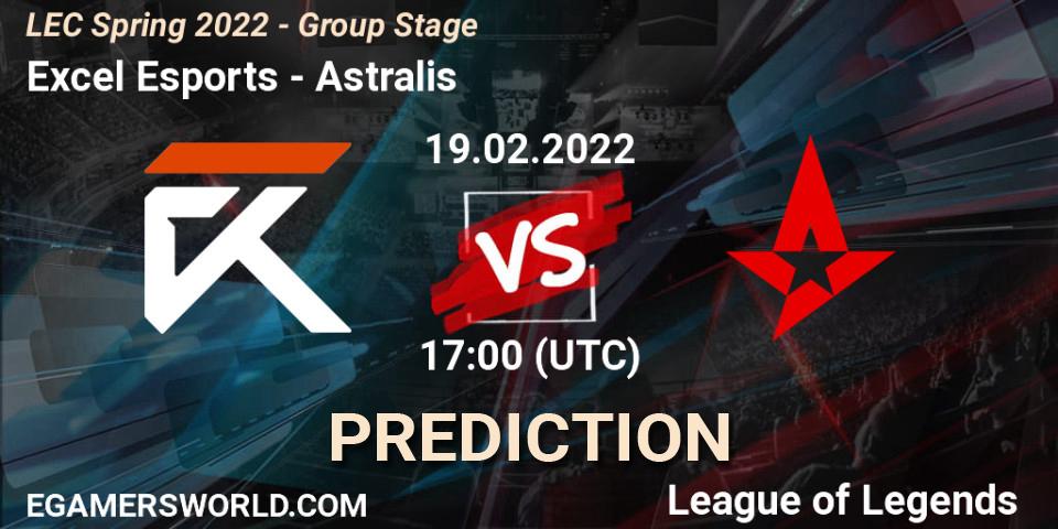 Pronóstico Excel Esports - Astralis. 19.02.2022 at 16:00, LoL, LEC Spring 2022 - Group Stage