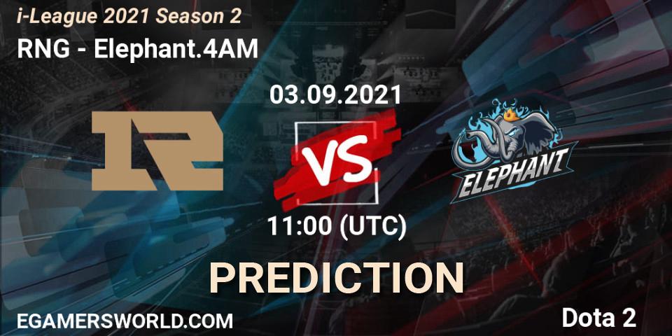 Pronóstico RNG - Elephant.4AM. 03.09.2021 at 11:49, Dota 2, i-League 2021 Season 2