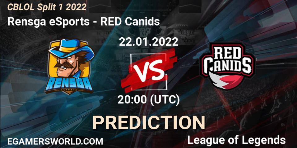 Pronóstico Rensga eSports - RED Canids. 22.01.22, LoL, CBLOL Split 1 2022