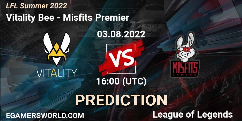 Pronóstico Vitality Bee - Misfits Premier. 03.08.22, LoL, LFL Summer 2022