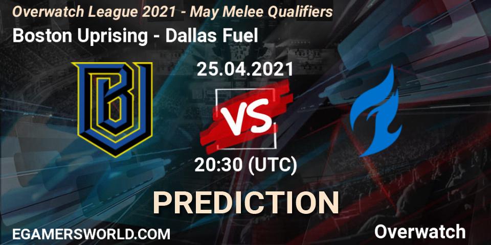 Pronóstico Boston Uprising - Dallas Fuel. 25.04.2021 at 20:00, Overwatch, Overwatch League 2021 - May Melee Qualifiers