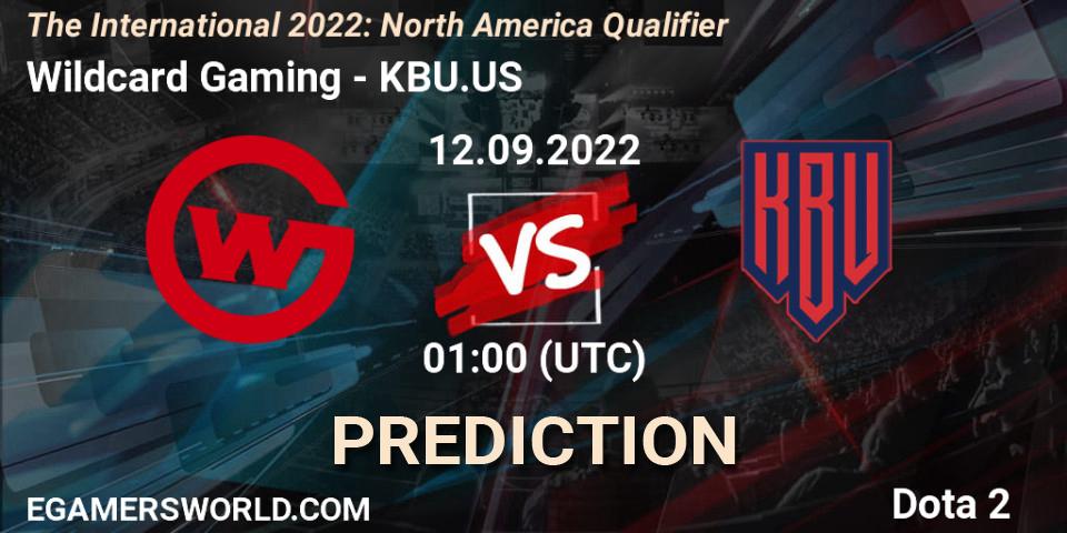 Pronóstico Wildcard Gaming - KBU.US. 12.09.2022 at 01:07, Dota 2, The International 2022: North America Qualifier