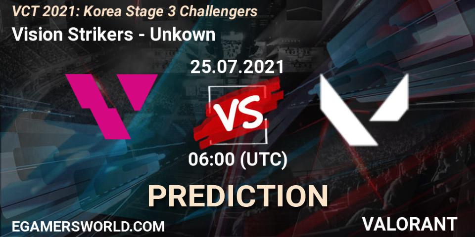 Pronóstico Vision Strikers - Unkown. 25.07.2021 at 06:00, VALORANT, VCT 2021: Korea Stage 3 Challengers