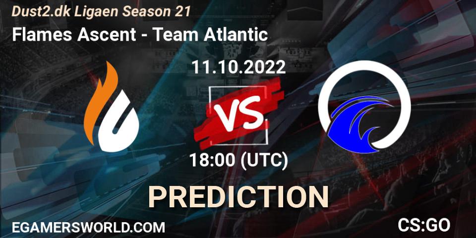 Pronóstico Flames Ascent - Team Atlantic. 11.10.2022 at 18:00, Counter-Strike (CS2), Dust2.dk Ligaen Season 21