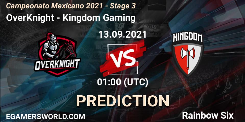 Pronóstico OverKnight - Kingdom Gaming. 21.09.2021 at 21:00, Rainbow Six, Campeonato Mexicano 2021 - Stage 3