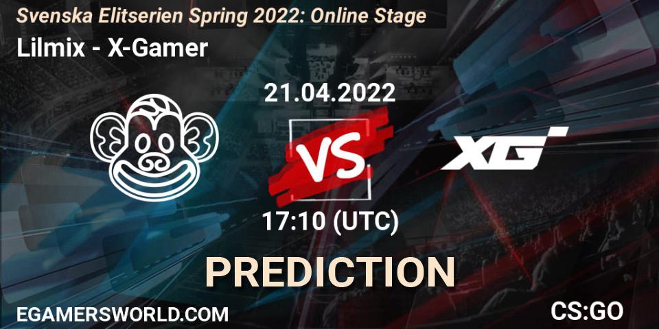 Pronóstico Lilmix - X-Gamer. 21.04.2022 at 17:10, Counter-Strike (CS2), Svenska Elitserien Spring 2022: Online Stage