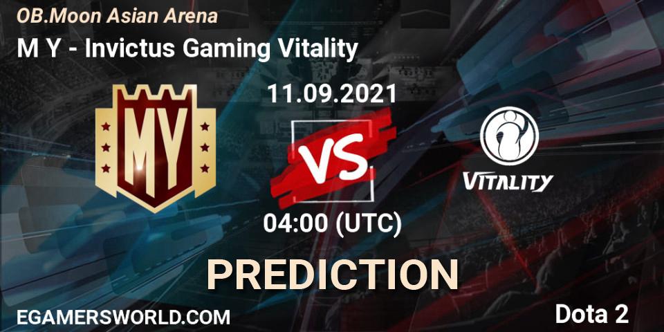 Pronóstico M Y - Invictus Gaming Vitality. 11.09.2021 at 09:17, Dota 2, OB.Moon Asian Arena
