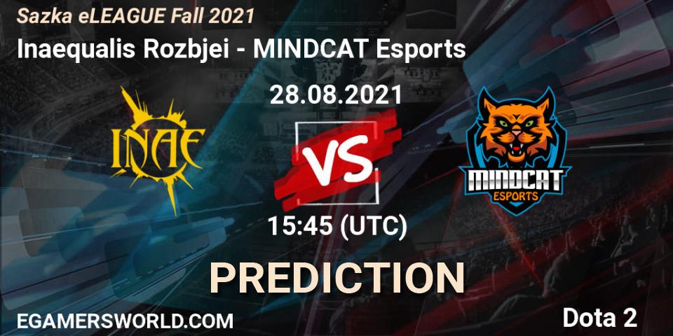 Pronóstico Inaequalis Rozbíječi - MINDCAT Esports. 28.08.2021 at 16:00, Dota 2, Sazka eLEAGUE Fall 2021