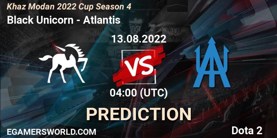 Pronóstico Black Unicorn - Atlantis. 13.08.2022 at 04:23, Dota 2, Khaz Modan 2022 Cup Season 4
