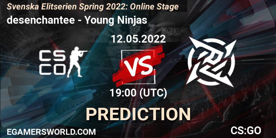 Pronóstico desenchantee - Young Ninjas. 12.05.2022 at 19:00, Counter-Strike (CS2), Svenska Elitserien Spring 2022: Online Stage