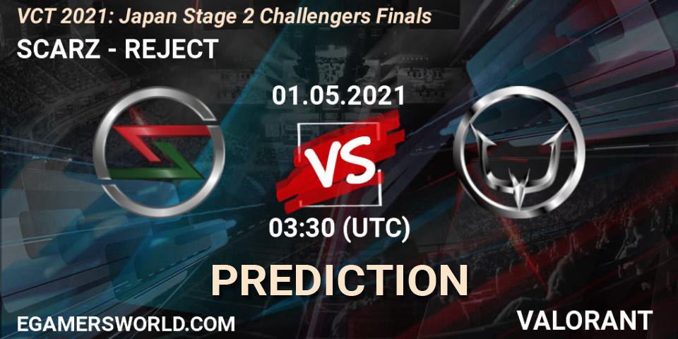Pronóstico SCARZ - REJECT. 01.05.2021 at 03:30, VALORANT, VCT 2021: Japan Stage 2 Challengers Finals