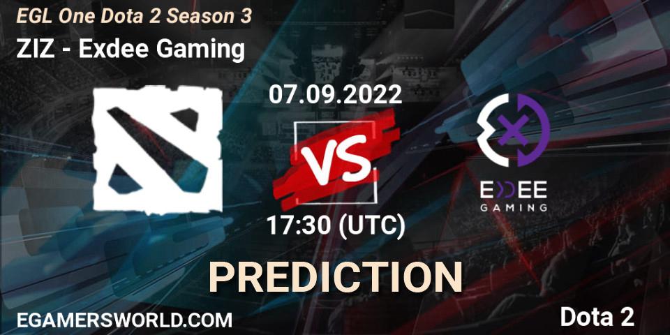 Pronóstico ZIZ - Exdee Gaming. 09.09.2022 at 17:01, Dota 2, EGL One Dota 2 Season 3