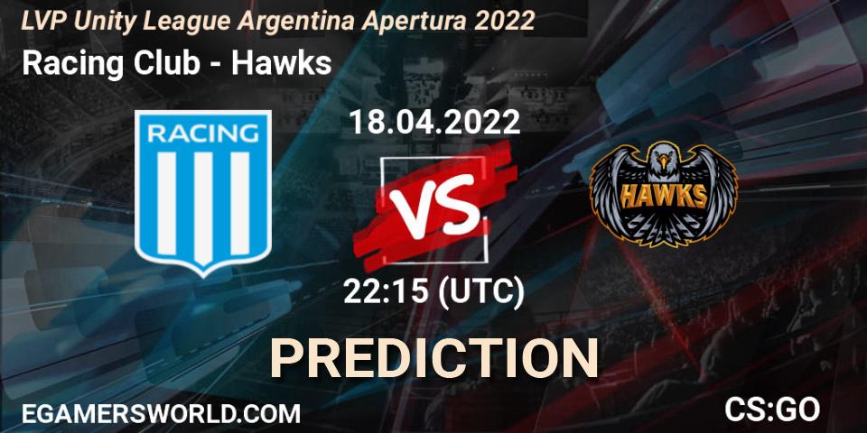 Pronóstico Racing Club - Hawks. 27.04.2022 at 22:15, Counter-Strike (CS2), LVP Unity League Argentina Apertura 2022