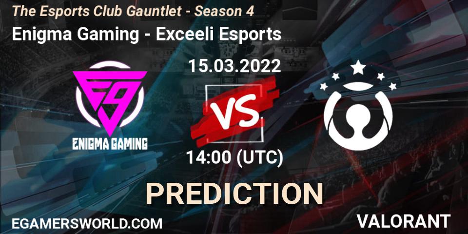 Pronóstico Enigma Gaming - Exceeli Esports. 15.03.2022 at 13:30, VALORANT, The Esports Club Gauntlet - Season 4