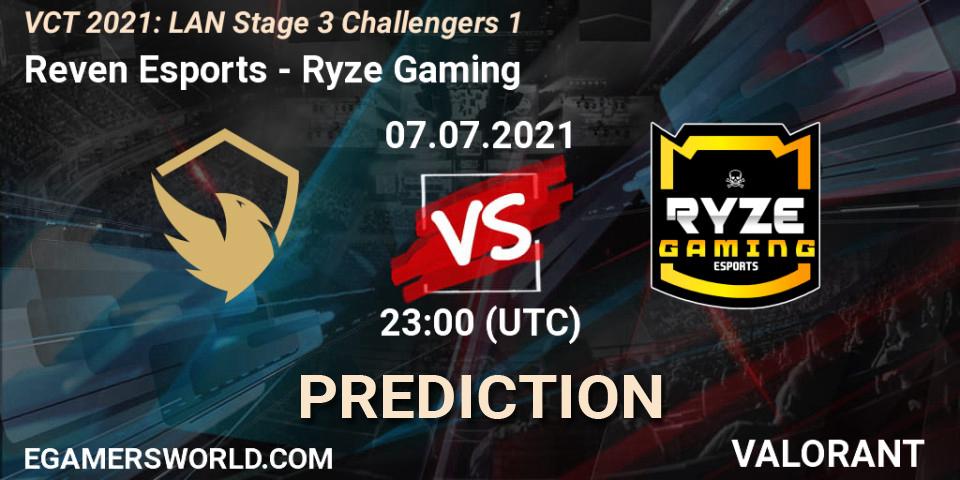 Pronóstico Reven Esports - Ryze Gaming. 08.07.2021 at 00:00, VALORANT, VCT 2021: LAN Stage 3 Challengers 1