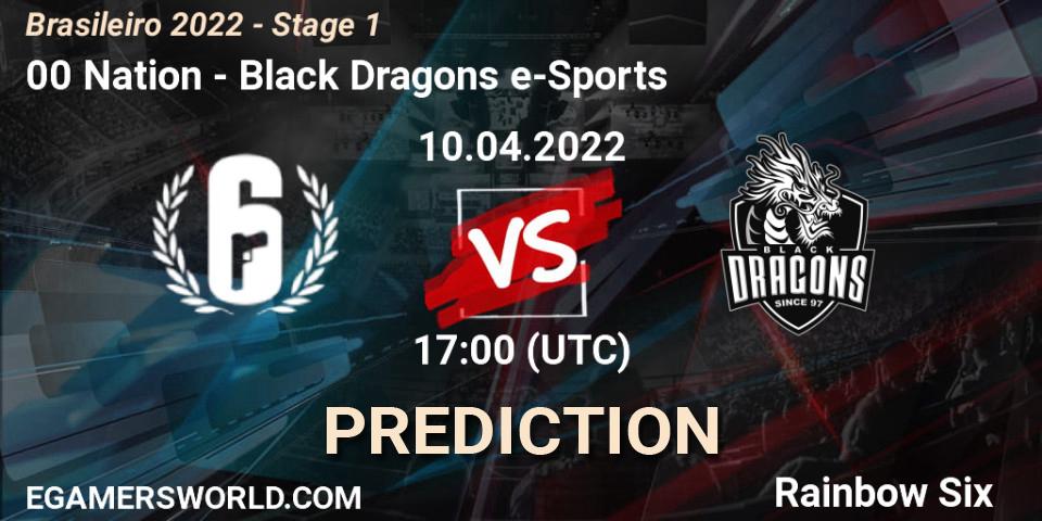 Pronóstico 00 Nation - Black Dragons e-Sports. 10.04.2022 at 17:00, Rainbow Six, Brasileirão 2022 - Stage 1