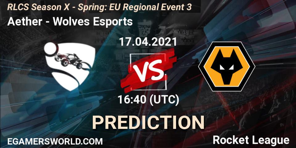 Pronóstico Aether - Wolves Esports. 17.04.2021 at 16:35, Rocket League, RLCS Season X - Spring: EU Regional Event 3