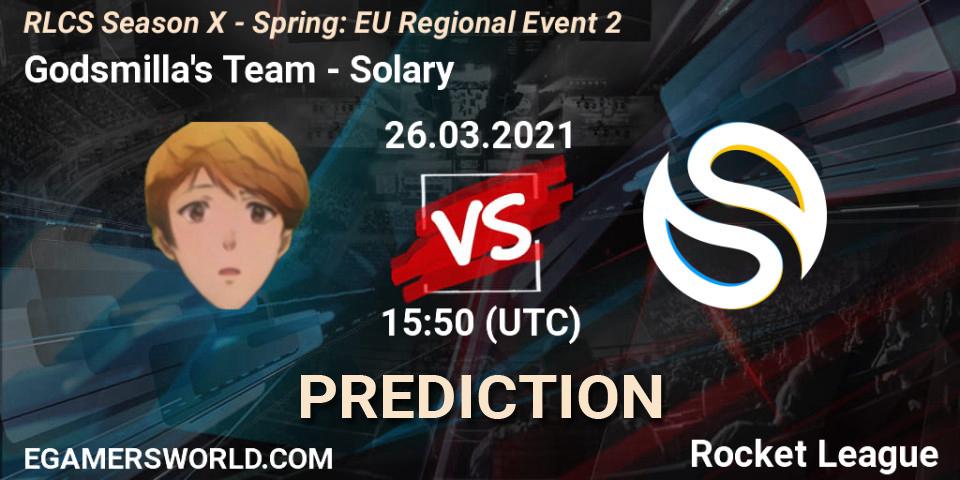 Pronóstico Godsmilla's Team - Solary. 26.03.2021 at 15:50, Rocket League, RLCS Season X - Spring: EU Regional Event 2