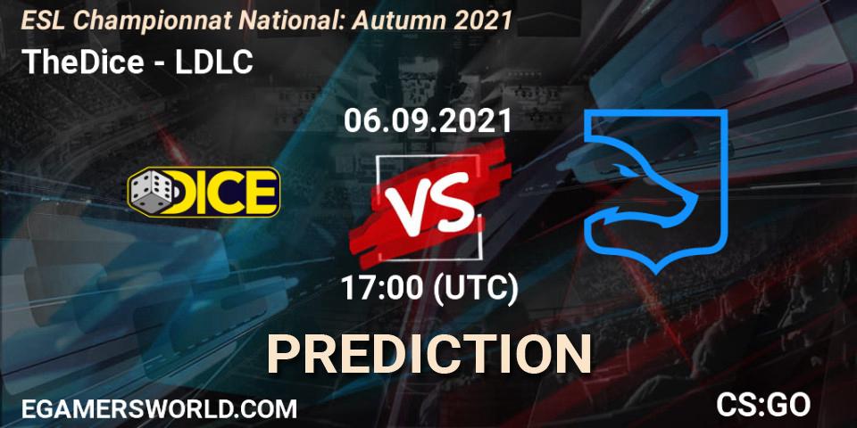 Pronóstico TheDice - LDLC. 06.09.2021 at 17:00, Counter-Strike (CS2), ESL Championnat National: Autumn 2021