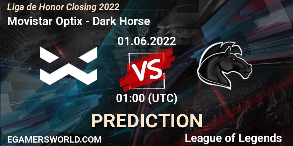 Pronóstico Movistar Optix - Dark Horse. 01.06.22, LoL, Liga de Honor Closing 2022