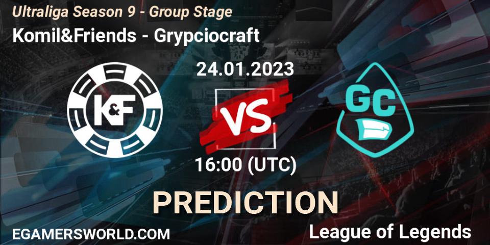 Pronóstico Komil&Friends - Grypciocraft. 24.01.2023 at 16:00, LoL, Ultraliga Season 9 - Group Stage