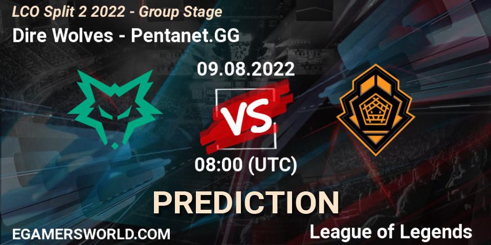 Pronóstico Dire Wolves - Pentanet.GG. 09.08.2022 at 08:00, LoL, LCO Split 2 2022 - Group Stage