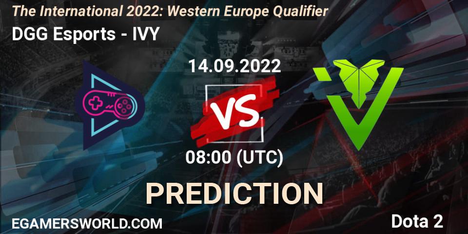 Pronóstico DGG Esports - IVY. 14.09.2022 at 08:01, Dota 2, The International 2022: Western Europe Qualifier