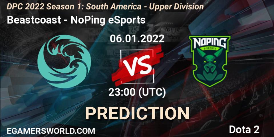 Pronóstico Beastcoast - NoPing eSports. 06.01.2022 at 23:02, Dota 2, DPC 2022 Season 1: South America - Upper Division