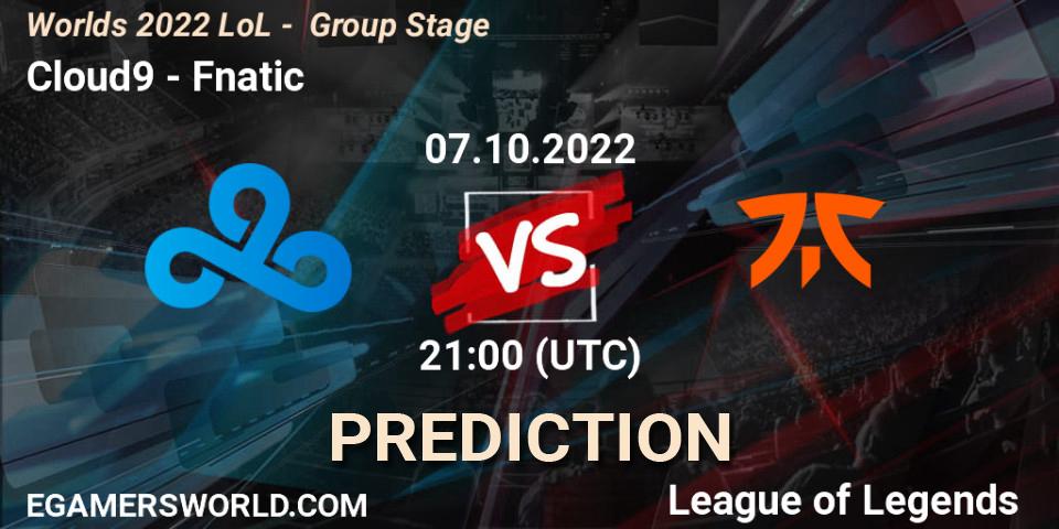 Pronóstico Cloud9 - Fnatic. 07.10.22, LoL, Worlds 2022 LoL - Group Stage