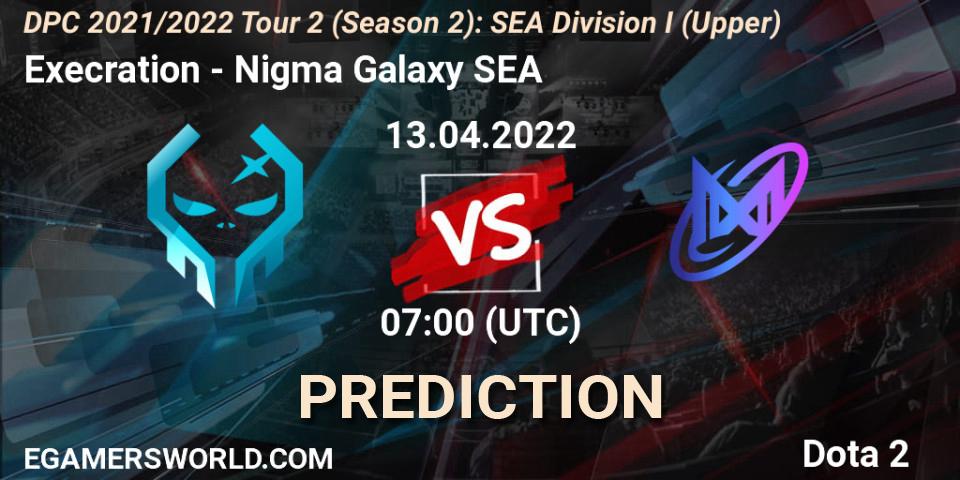 Pronóstico Execration - Nigma Galaxy SEA. 13.04.2022 at 07:00, Dota 2, DPC 2021/2022 Tour 2 (Season 2): SEA Division I (Upper)