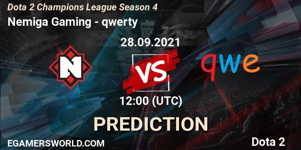 Pronóstico Nemiga Gaming - qwerty. 28.09.2021 at 12:01, Dota 2, Dota 2 Champions League Season 4