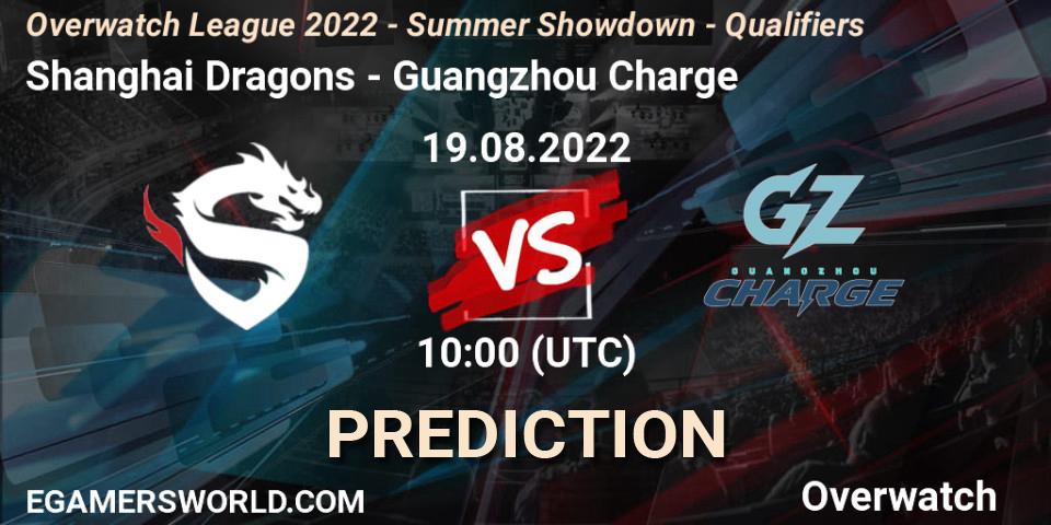 Pronóstico Shanghai Dragons - Guangzhou Charge. 19.08.2022 at 10:00, Overwatch, Overwatch League 2022 - Summer Showdown - Qualifiers